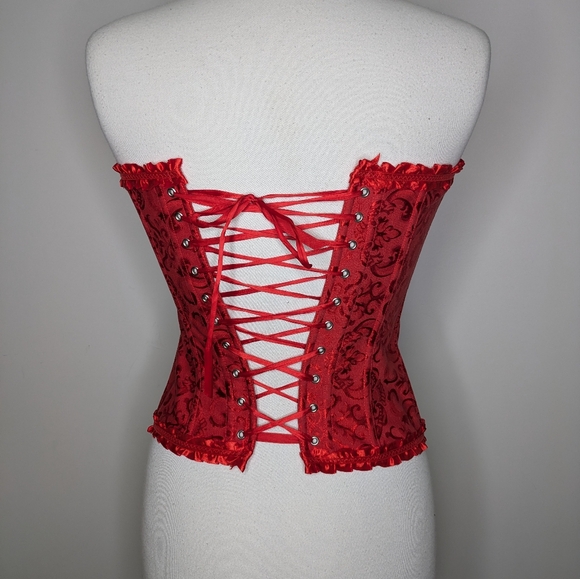 Corset - Red - Lace Up Back Sweetheart Neckline Size Medium - Picture 8 of 16